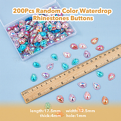 200 шт. друзи каплевидный пришивной стразы RESI-DC0001-35