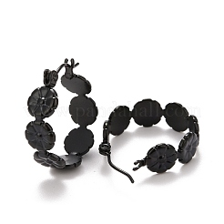 Серьги-кольца из нержавеющей стали 304 в виде цветка для женщин STAS-A057-15EB