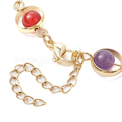 Véritable bague en laiton plaqué or 24 carat et bracelet chaîne à maillons de barre&nbsp;BJEW-TA00390