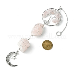 Подвески из натурального розового кварца «Древо жизни»&nbsp;HJEW-JM01855-01