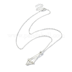 Pochette en macramé tressé en laiton fabrication de collier porte-pierre vide&nbsp;NJEW-JN04564