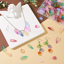 120 Stück 2 Stile Herbst Thema zweifarbige transparente Glasanhänger&nbsp;EGLA-TA0013-49