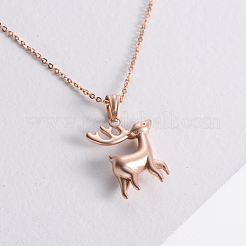 Ожерелья с подвеской в виде оленя из нержавеющей стали в винтажном стиле для женщин WK4477