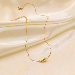 Collane con pendente rotondo a perline di diverse dimensioni in acciaio inossidabile 304 per donna&nbsp;WG0AAA5-01