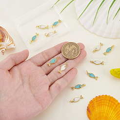 12 шт. 2-х цветные латунные подвески с кубическим цирконием&nbsp;KK-GA0002-38