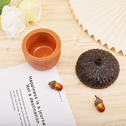 Скульптура банки для хранения в форме желудя из смолы DJEW-WH0001-37