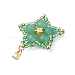Pendenti con stella avventurina verde naturale&nbsp;PALLOY-JF03116-04