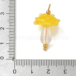 Pendentifs en acier inoxydable 304 avec travail du verre soufflé artisanal à la flamme.&nbsp;LA-CBA4231-01B-G