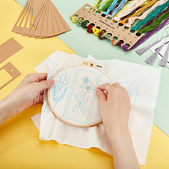 Стартовые наборы для вышивки цветочным узором своими руками DIY-WH0569-46