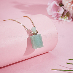 1 шт. ожерелье из натурального зеленого авантюрина в виде флакона для духов NJEW-PH0001-37B-01