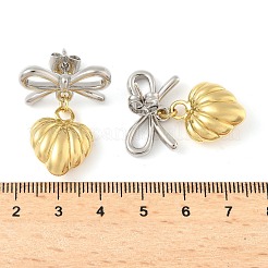 Двухцветные латунные серьги-гвоздики с подвесками&nbsp;LS-EJEW-Z119-01GP