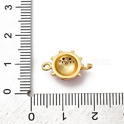 Шармы-соединители из латуни с микропаве из прозрачного кубического циркония&nbsp;KK-I276-12G-02