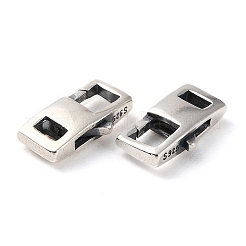 タイスターリングシルバーカニカン925個  スタンプ925個付き  長方形  アンティークシルバー  12x7x3mm  穴：3x2mm&nbsp;STER-D003-04A-P