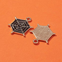 20本10スタイルアロイエナメルペンダント  ハロウィン  コウモリ＆クモ＆クモの巣＆キャンディー＆ゴースト  ミックスカラー  10.5~21x10~23x1.5~2.5mm  穴：1.8~2mm  2個/スタイル&nbsp;ENAM-FS0001-27