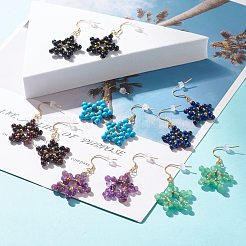 Orecchini pendenti a stella con pietre preziose naturali&nbsp;EJEW-JE04818