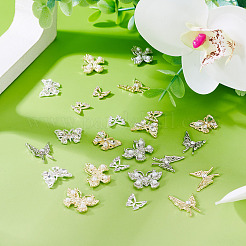 24 Stück 8 Stile Legierung Strass Cabochons&nbsp;MRMJ-TA0001-49