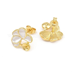 Fornituras de aretes de latón esmaltado&nbsp;KK-CBA58F9-01G-03