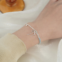 925 браслет из стерлингового серебра с фианитами и натуральным аквамарином&nbsp;FS-WGA1961-02