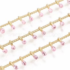 Латунная цепочка из бисера ручной работы CHC-G011-07G-06