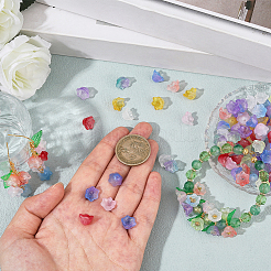 150 шт. 10-цветные прозрачные двухцветные стеклянные бусины&nbsp;GLAA-LT0001-04E