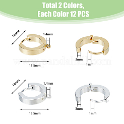 24 шт. 2 цвета 201 нержавеющая сталь серьги-кольца Huggie Hoop фурнитура STAS-DC0015-46