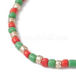 12 шт. наборы браслетов из стеклянных бусин на рождественскую тематику BJEW-JB12109