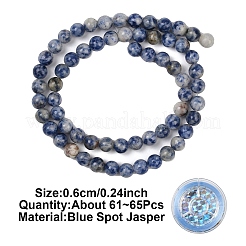 Наборы для изготовления ожерелий/бусин из яшмы с синими точками своими руками&nbsp;DIY-YW0012-88B
