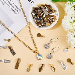 120 шт. 15 стиля тибетского стиля сплава клеящиеся плоские дужки&nbsp;TIBE-SP0001-29