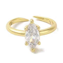 Verstellbare Ringe mit Gestellbeschichtung aus Messing mit Mikropavé-Zirkonia&nbsp;RJEW-H228-03G-02