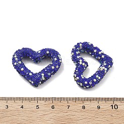 Бусины из полимерной глины в форме сердца со стразами CLAY-NH0001-09B-07
