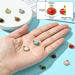 10 шт. 10 стиля смешанных полукруглых подвесок из драгоценных камней&nbsp;G-CJ0001-81