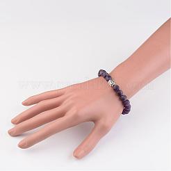 Природные драгоценный камень бисером растянуть браслеты BJEW-JB02446