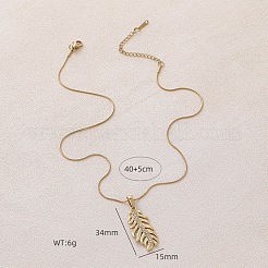 Женское ожерелье с подвеской в виде листа из нержавеющей стали 304&nbsp;EA5078