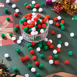 600 stücke 6 farben weihnachten handgemachte diy puppe handwerk pom pom garn pom pom bälle&nbsp;AJEW-TA0003-34