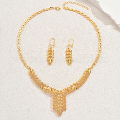 Изысканный комплект из ожерелий и серег из сплава с полыми пшеничными колосками для женщин&nbsp;EU1848