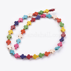 Синтетических нитей бирюзовые бусы TURQ-G112-8x10mm-11