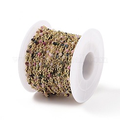 Натуральные разноцветные цепочки из бисера с турмалином ручной работы&nbsp;CHC-K008-A03