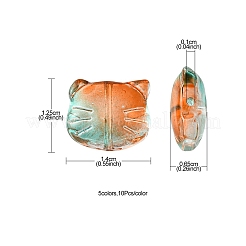 50шт 5 цвета прозрачные стеклянные бусины GLAA-YW0001-86