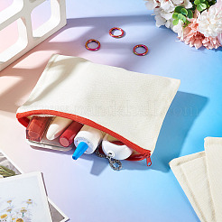 6 borsa portatrucchi fai da te in tela bianca con cerniera per donna&nbsp;AJEW-TA0003-24F
