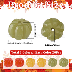 60 шт. 3-х цветные осенние растительные бусины из смолы&nbsp;RESI-SP0001-48