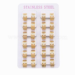 Pendientes de aro huggie de acero inoxidable 304&nbsp;LS-EJEW-L252-022G