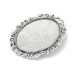 Старинные тибетские сплава брошь сеттинги кабошон ободок&nbsp;PALLOY-O037-08AS