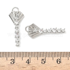 Латунные микропаве прозрачные подвески с фианитом&nbsp;KK-P342-13P