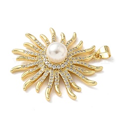 Подвески из латунного микро-паве кубического циркония из АБС-пластика&nbsp;KK-L239-034G