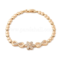 Bracelets en laiton à maillons en zircone cubique à micro pavé&nbsp;KK-R217-43G
