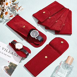 Прямоугольная бархатная сумка для хранения часов с откидной крышкой ABAG-WH0038-59