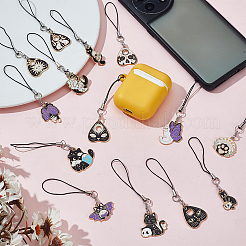 Ремешки для мобильных устройств с подвеской из сплава эмали HJEW-BC00027