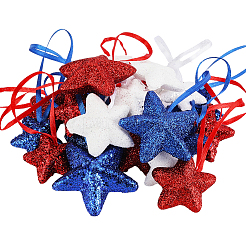 2 комплект 2 стилей подвесных украшений в виде звезд из пеноматериала AJEW-SP0002-59A