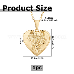 Collane con ciondolo a forma di cuore in acciaio inossidabile 304 per foto&nbsp;NJEW-WH0020-97D