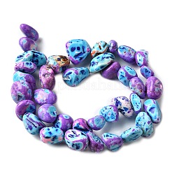 Нити окрашенных бусин из натурального магнезита G-L617-A01-02